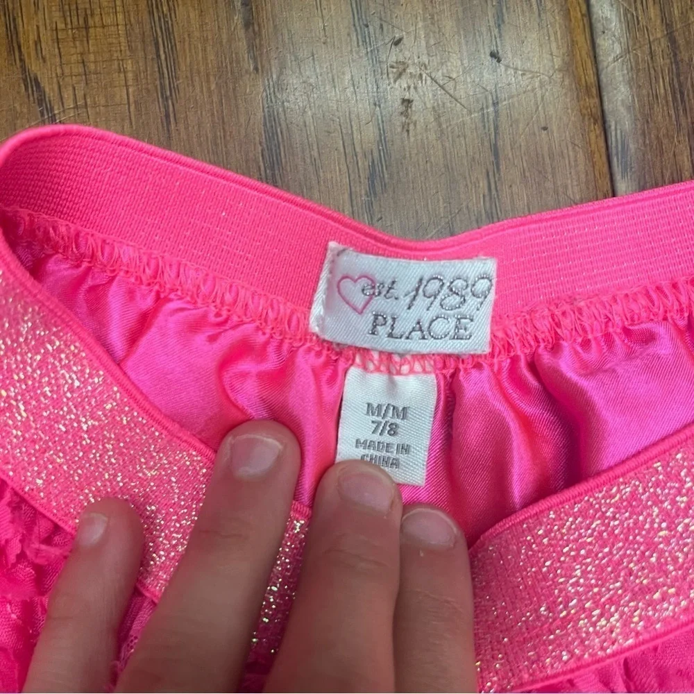 1989 place kids neon pink floral skirt